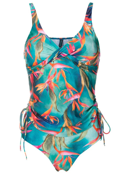 Bruma-Print Draped Tankini