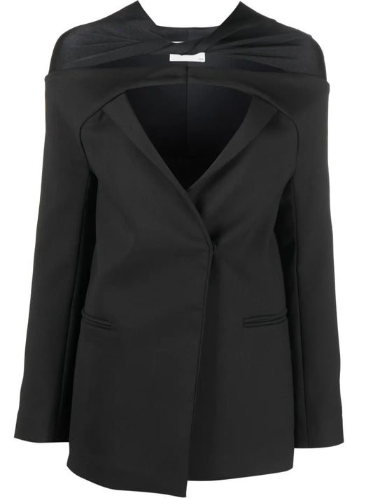 Cut-Out Gathered Blazer