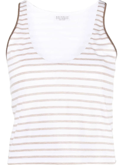 Scoop-Neck Striped Vest Top