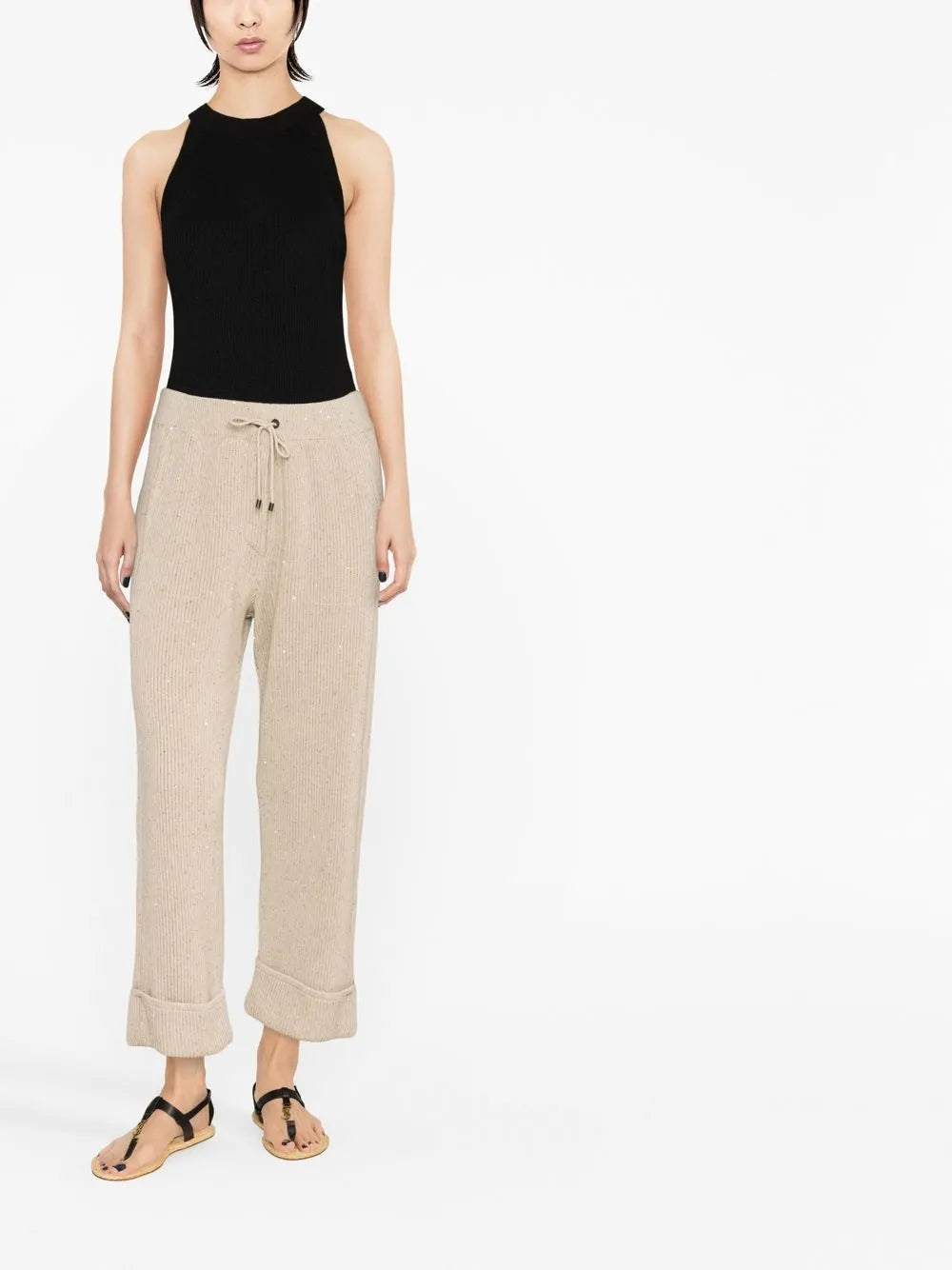 Dazzling Rib-Knit Trousers