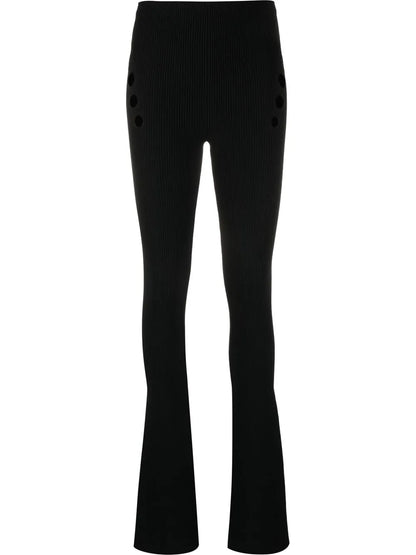 High-Waisted Button-Detail Trousers