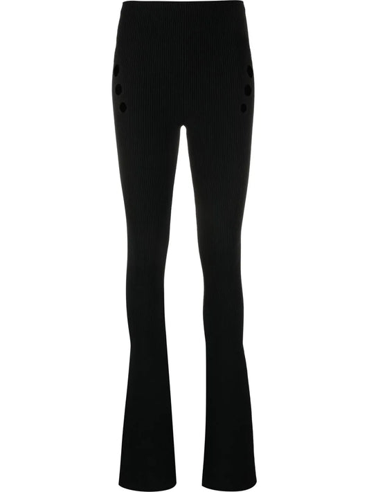 High-Waisted Button-Detail Trousers