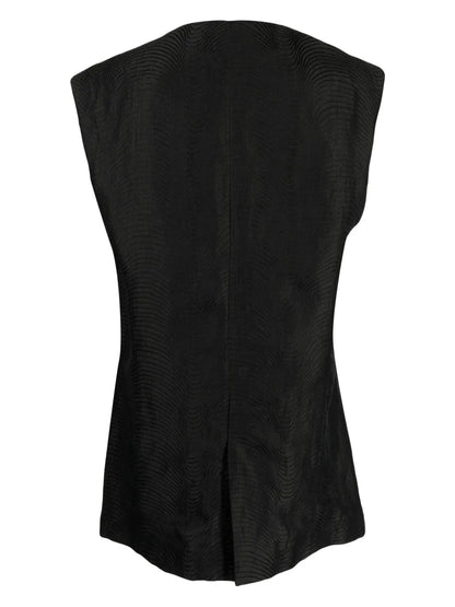 Sleeveless Linen Blend Top