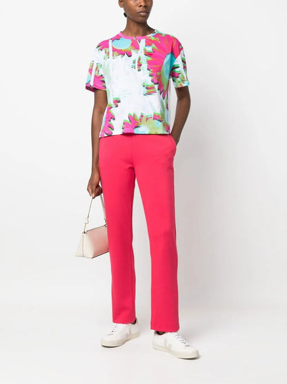 Abstract Floral-Print T-Shirt