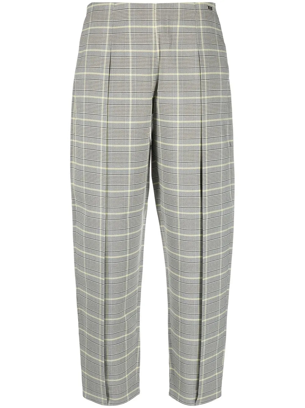 Check-Pattern Slim-Cut Trousers