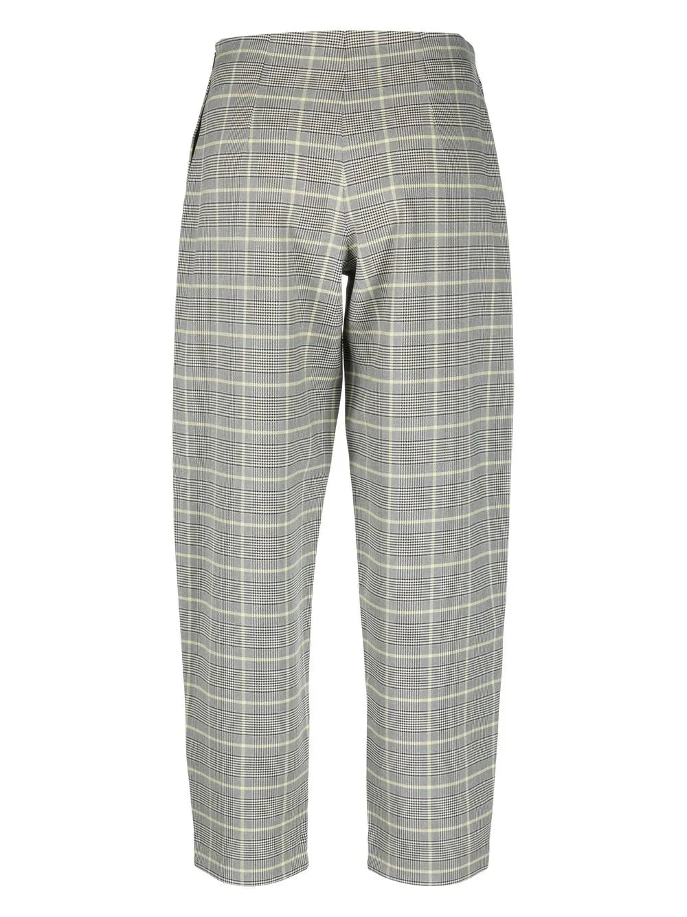 Check-Pattern Slim-Cut Trousers