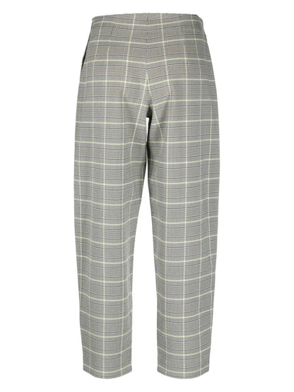 Check-Pattern Slim-Cut Trousers