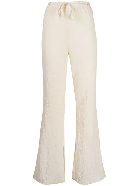 Crinkled-Finish Drawstring Trousers