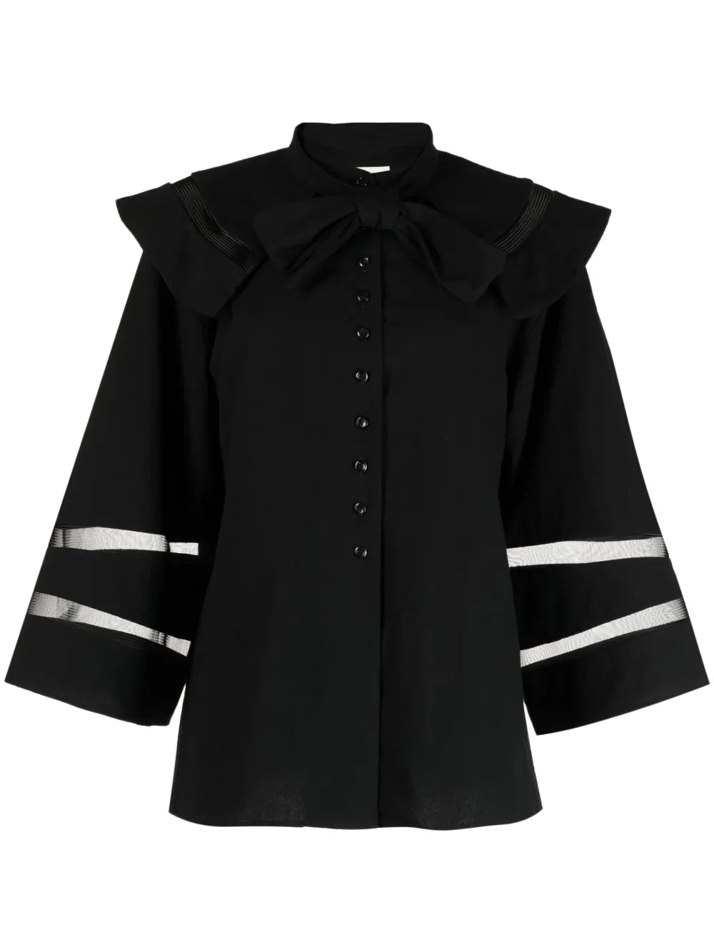 Removable Collar Bell-Sleeve Shirt