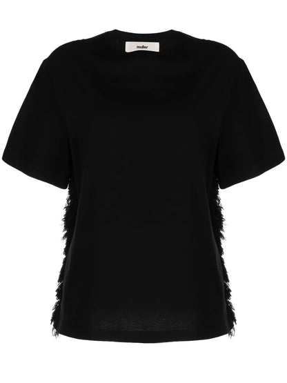 Fringe-Detail Short-Sleeve T-Shirt