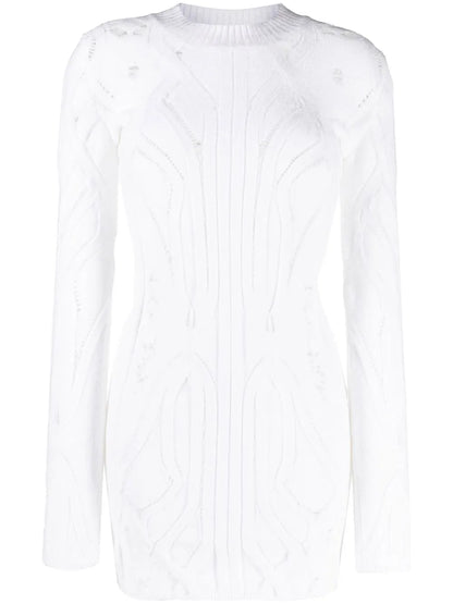 Open-Knit Long-Line Jumper