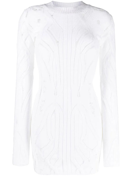 Open-Knit Long-Line Jumper