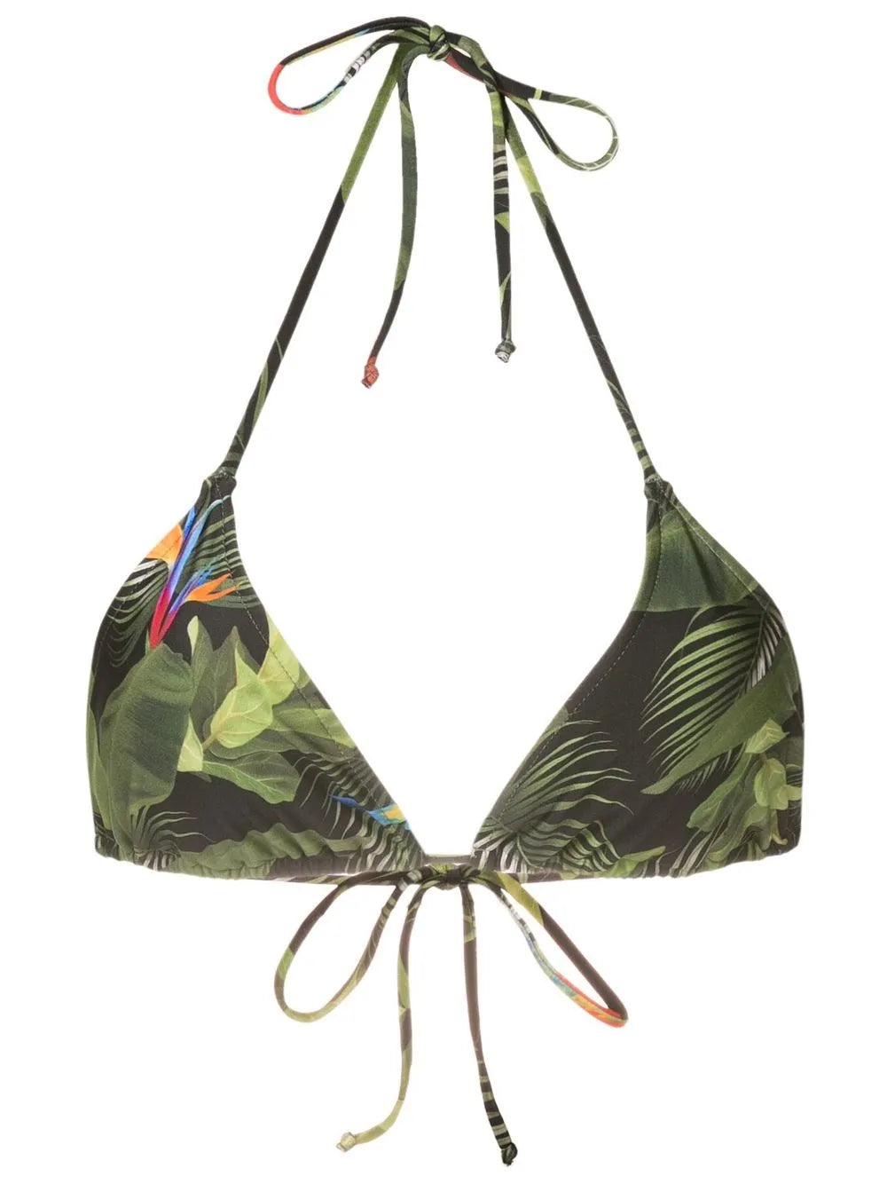 Hanna-Leaf-Print Bikini Top