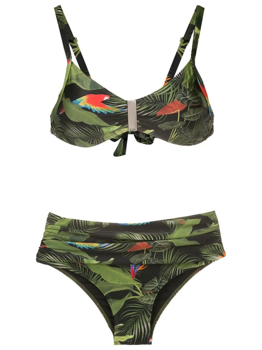 Anne Leaf-Print Bikini