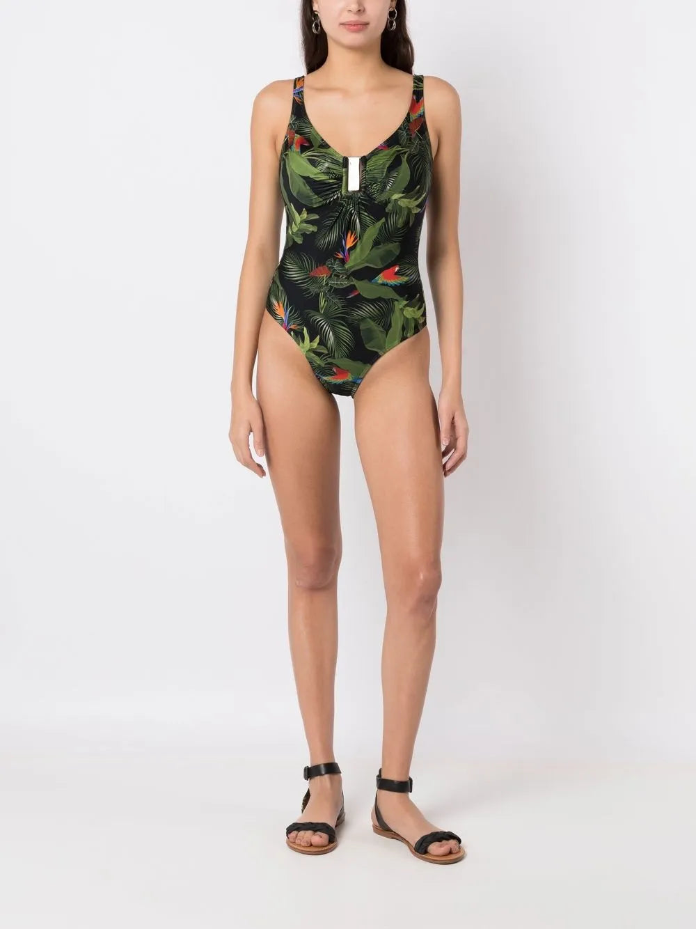 Mirassol Leaf-Print Moulded Swimsuit