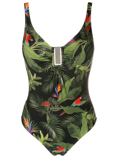 Mirassol Leaf-Print Moulded Swimsuit
