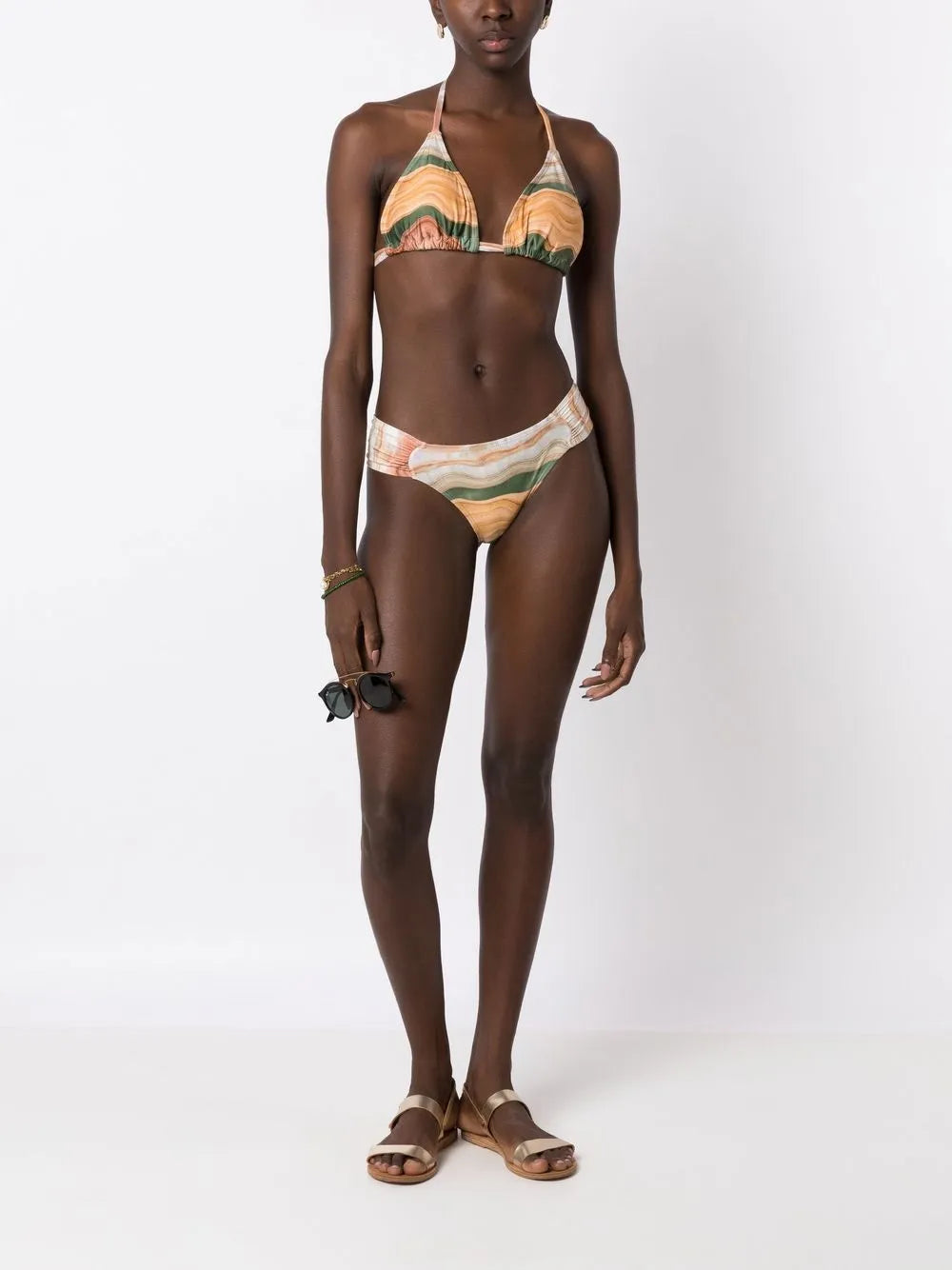 Abstract-Print Bikini Top