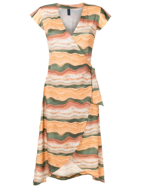 V-Neck Wrap Midi Dress