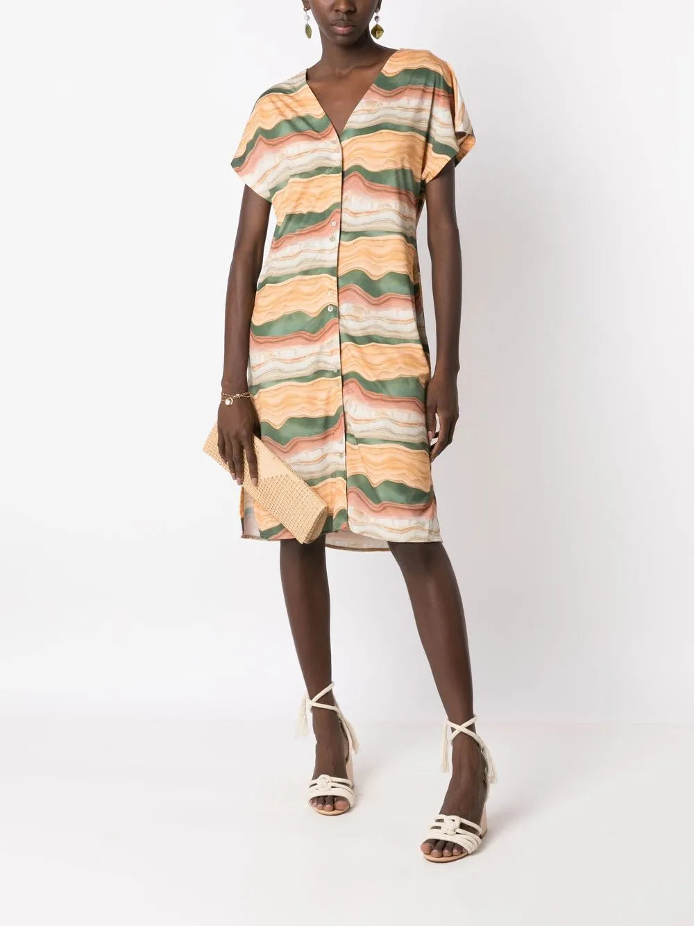 Artemis Abstract-Print Midi Dress