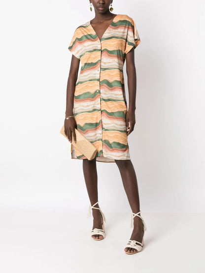 Artemis Abstract-Print Midi Dress