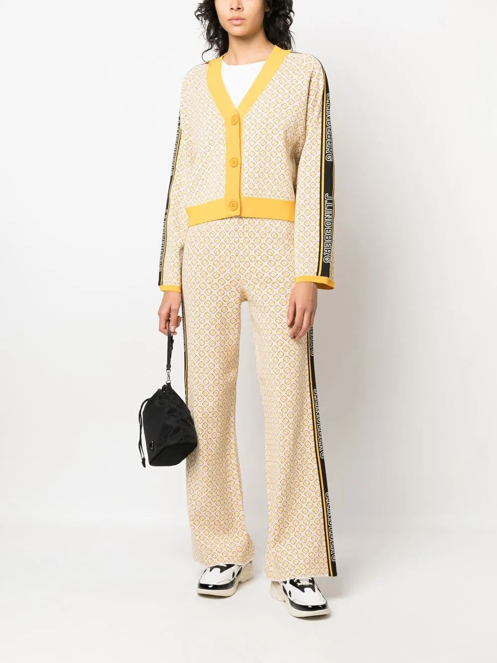 Monogram-Print Logo-Tape Trousers