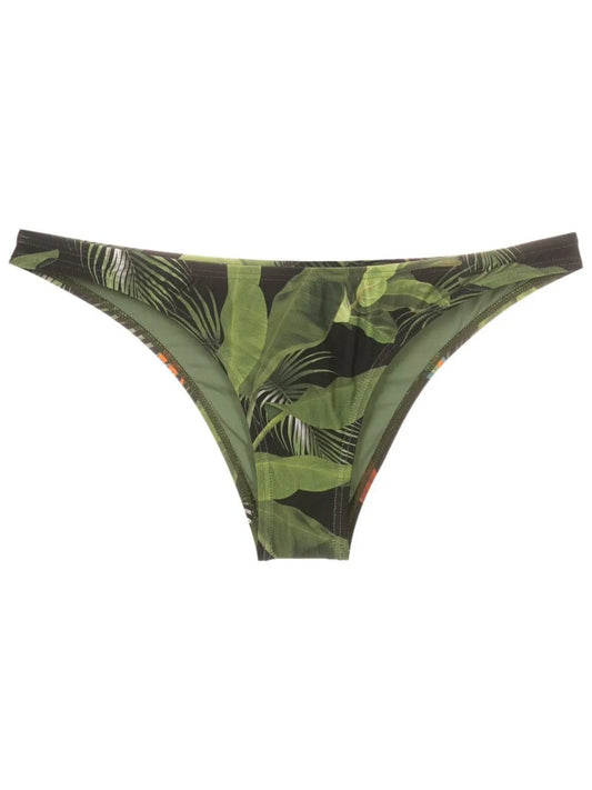 Tropical-Print Low-Rise Bikini Bottoms