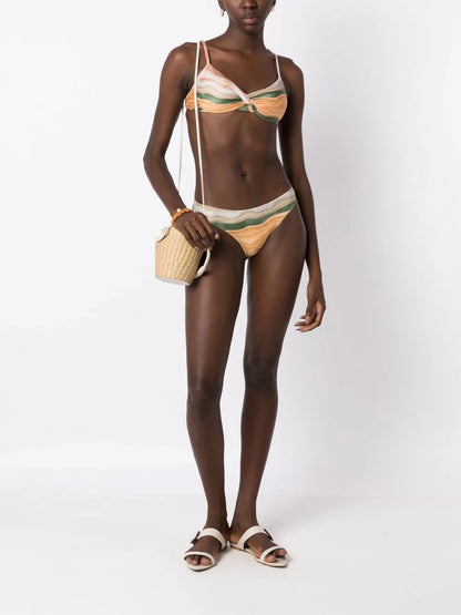 Waikiki Wave-Print Bikini Bottoms