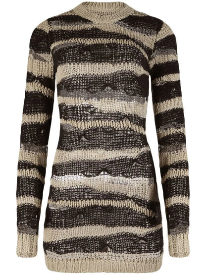 Akamu Striped Mini Dress