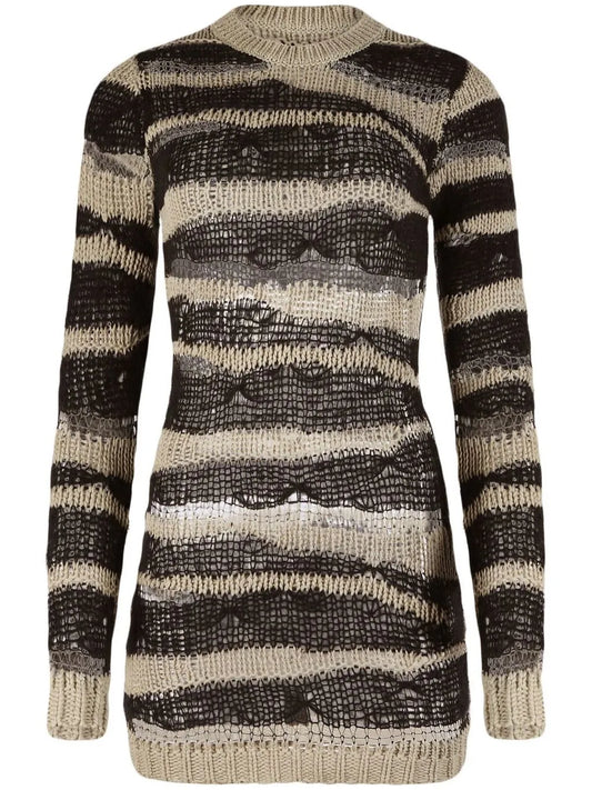 Akamu Striped Mini Dress