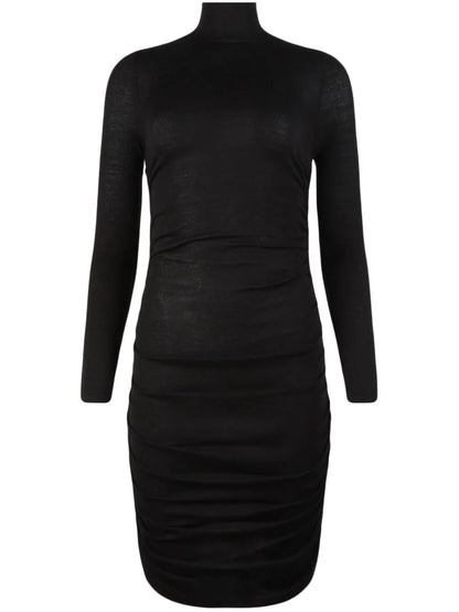 Gathered Silk-Blend Mini Dress