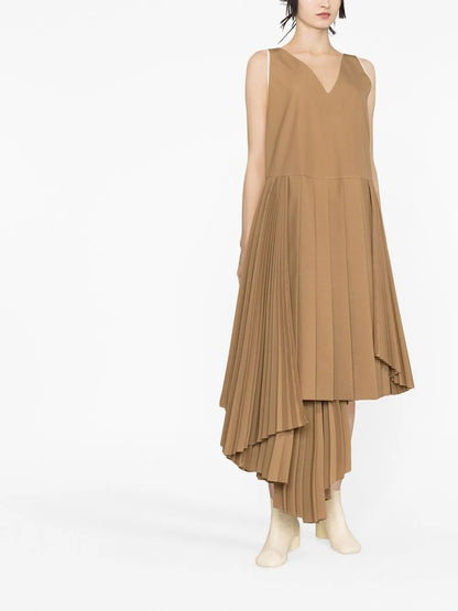 Sleeveless Asymmetric-Hem Dress
