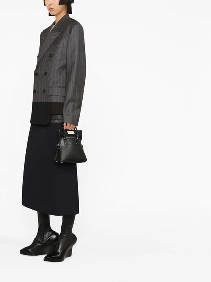 Spliced Pinstriped Wool Blazer