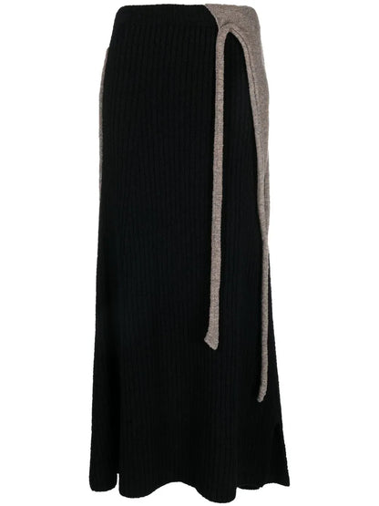 Ribbed-Knit Boucle Maxi Skirt