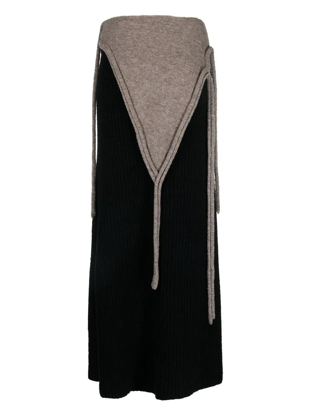 Ribbed-Knit Boucle Maxi Skirt