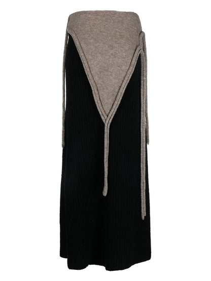 Ribbed-Knit Boucle Maxi Skirt