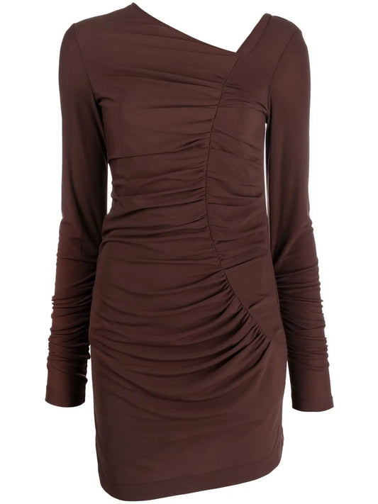 Draped Asymmetric Bodycon Dress