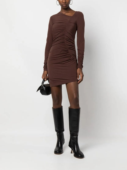 Draped Asymmetric Bodycon Dress