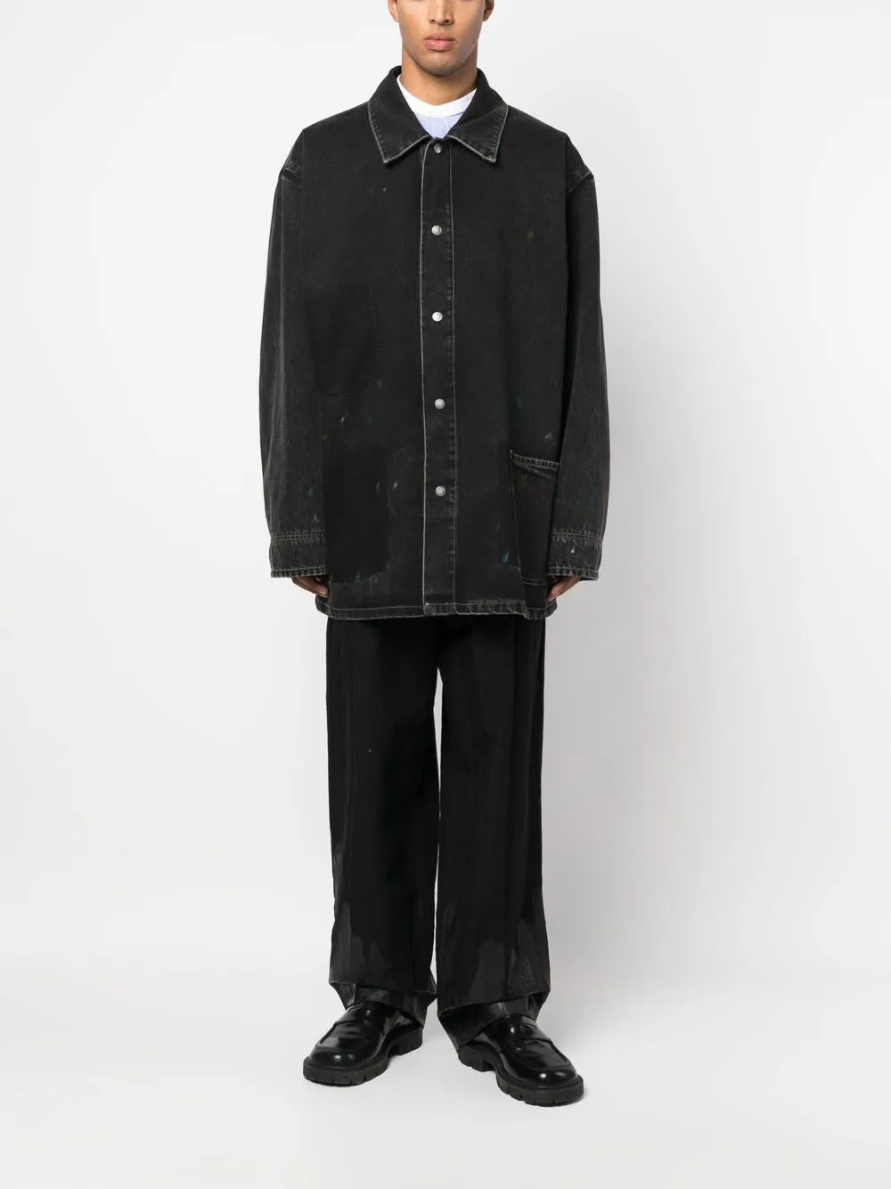 Single-Breasted Denim Coat