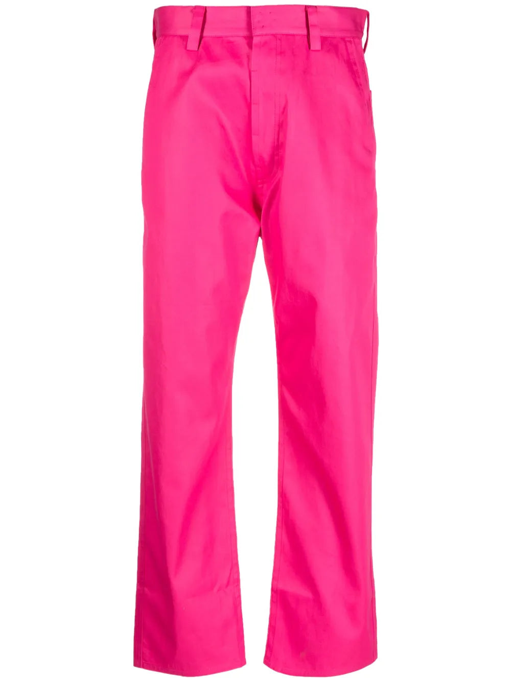 Straight-Leg Cropped Cotton Trousers