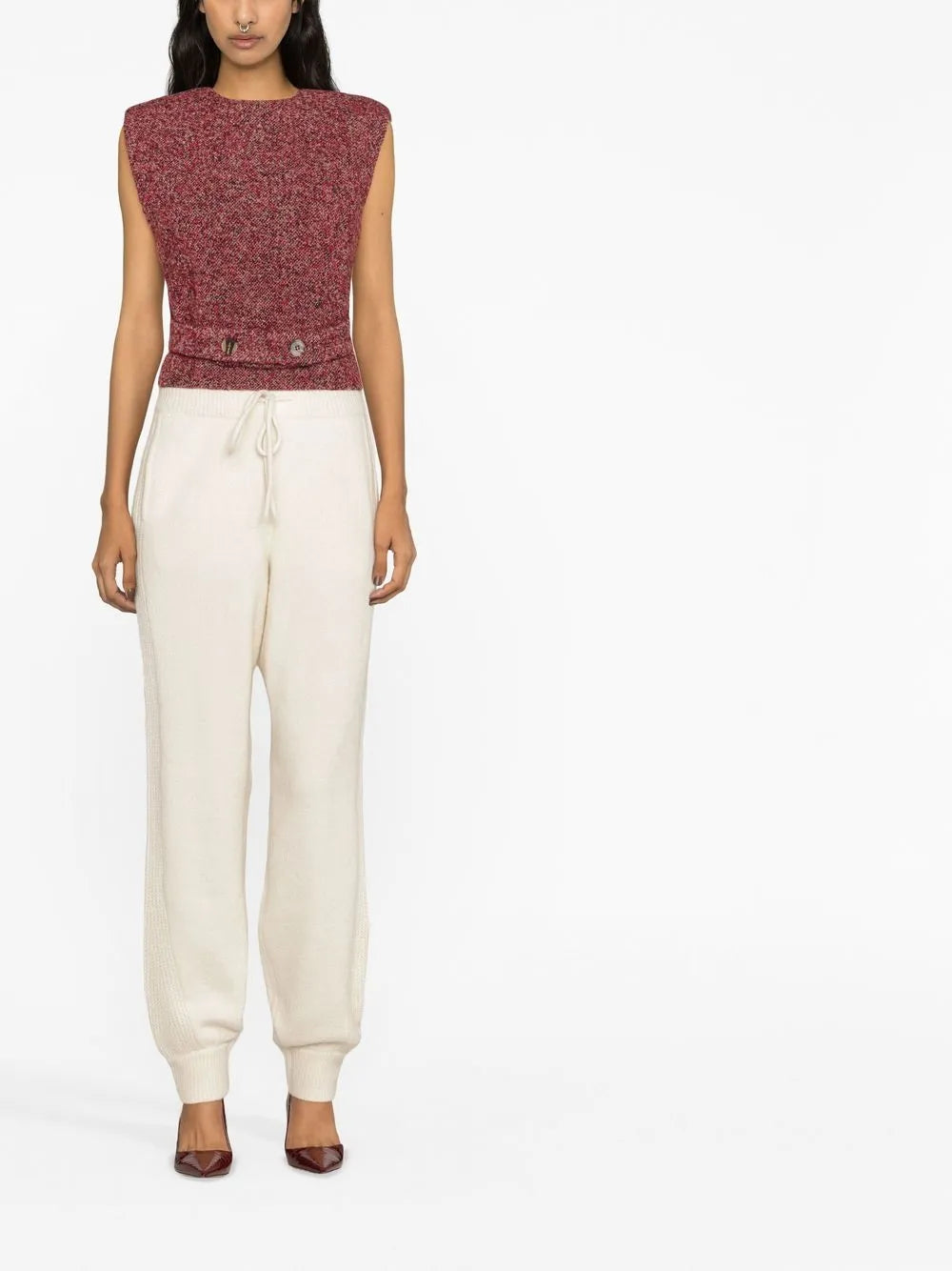 Tapered-Leg Knitted Trousers