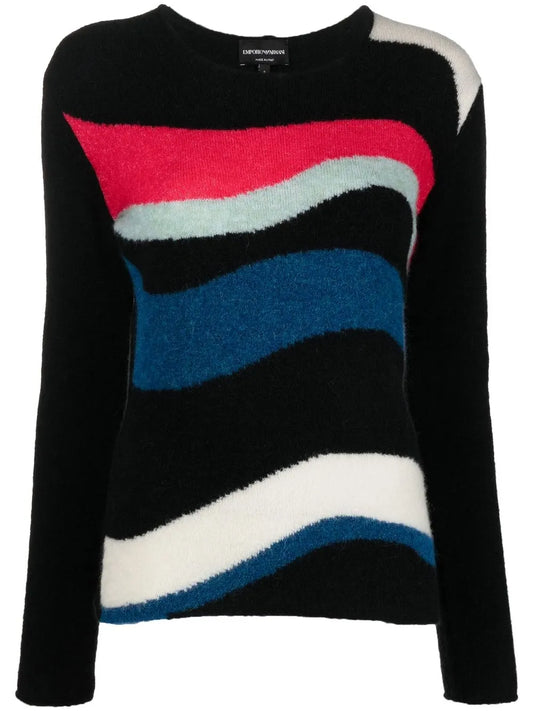 Abstract-Pattern Knit Jumper