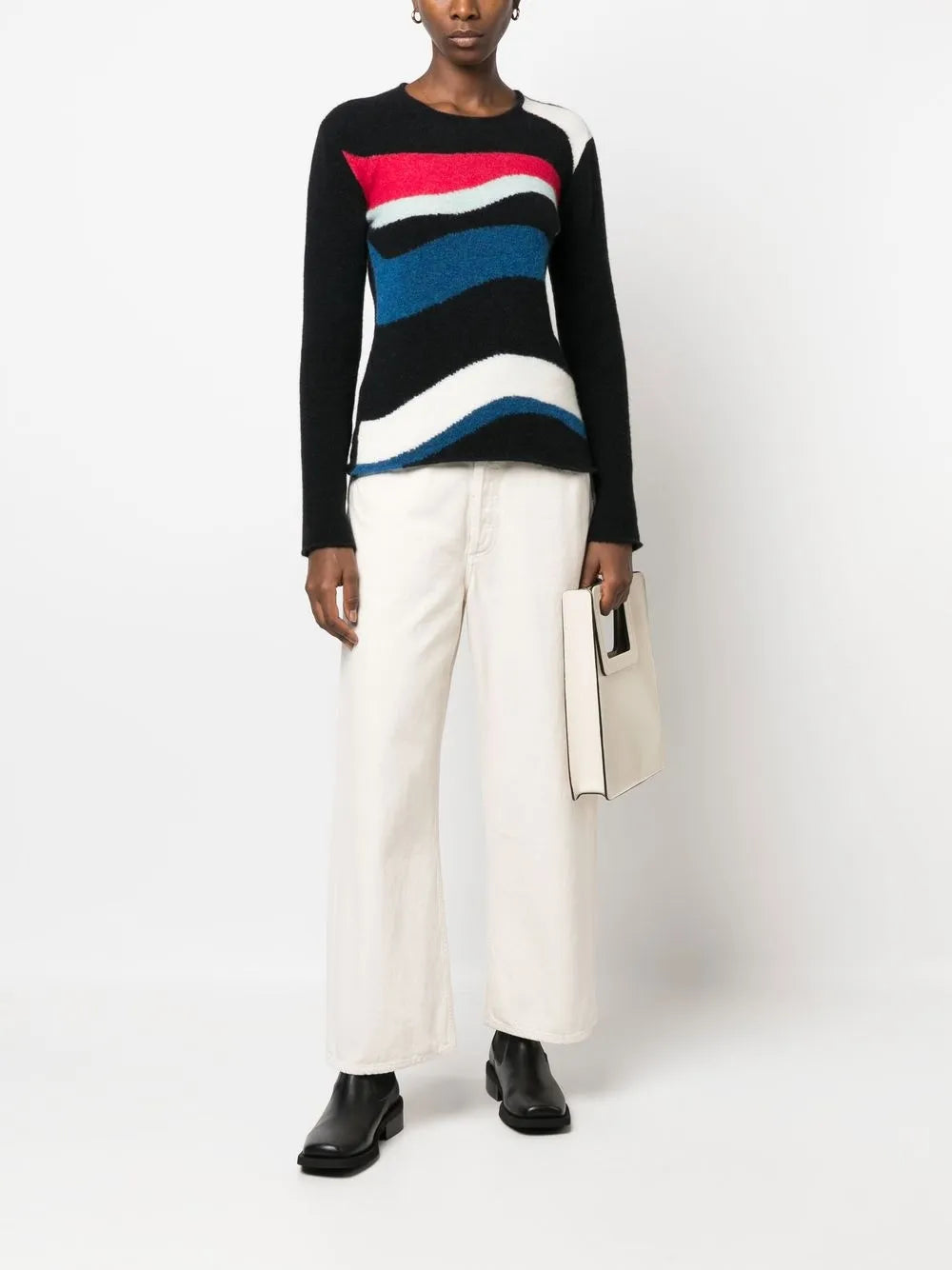 Abstract-Pattern Knit Jumper