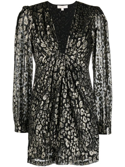 Leopard Jacquard Mini Dress