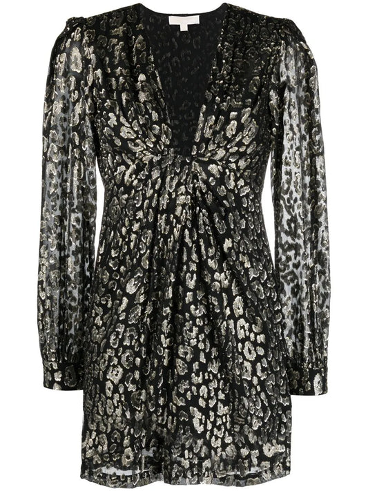 Leopard Jacquard Mini Dress