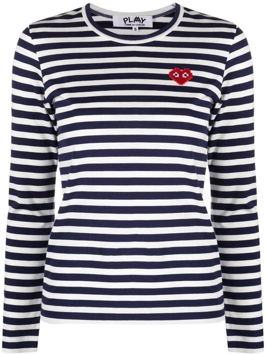 Horizontal-Stripe Long-Sleeve T-Shirt