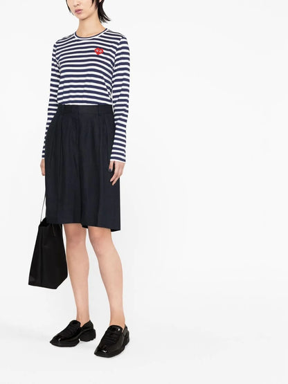 Horizontal-Stripe Long-Sleeve T-Shirt