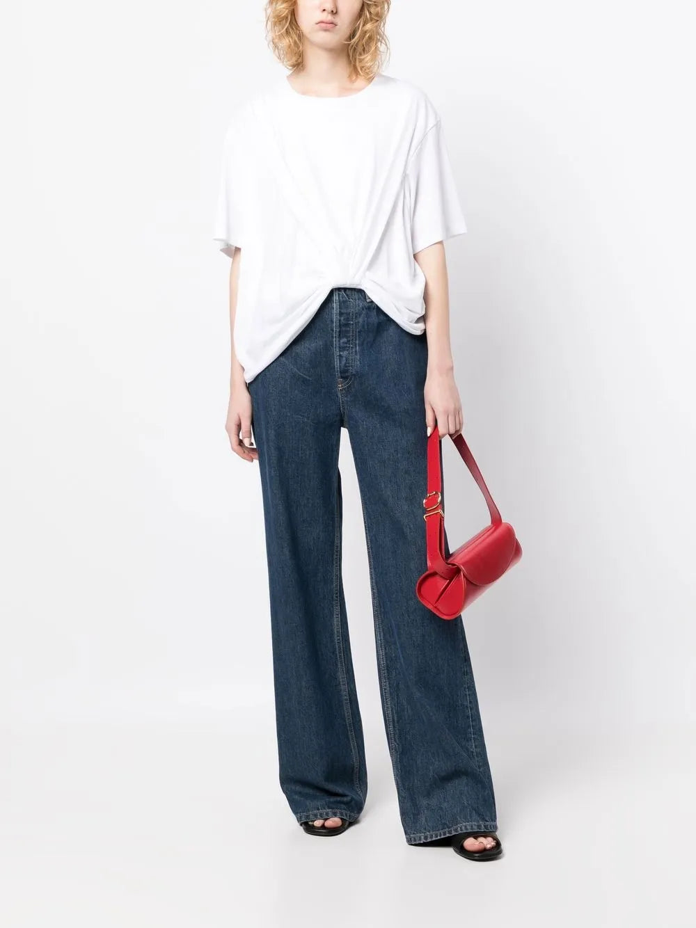 Drape-Detail Cotton T-Shirt