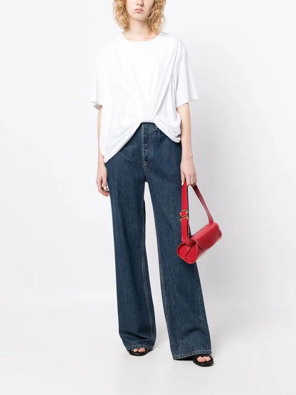 Drape-Detail Cotton T-Shirt