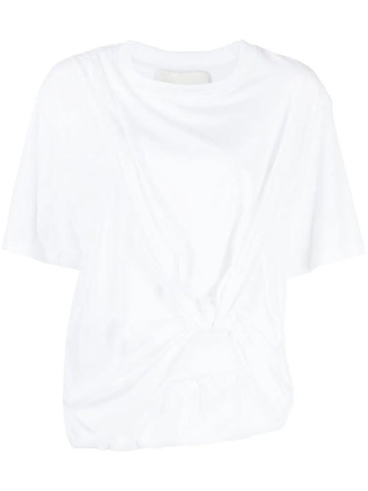 Drape-Detail Cotton T-Shirt