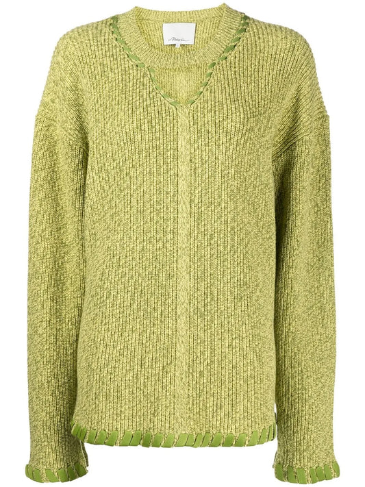 Ribbed V-Neck Jumper